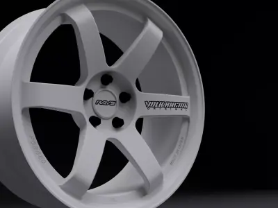 Volk Rays TE37 Car Rim Low-poly 3D model