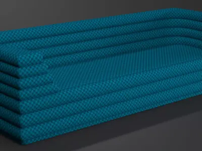 Modern Velvet Loffa Sofa for Lobby 3D model