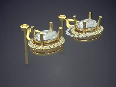 Luxury Earrings With Diamonds 2128 3D print model