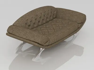 Sofa 3d model modern with chrome legs 3D model