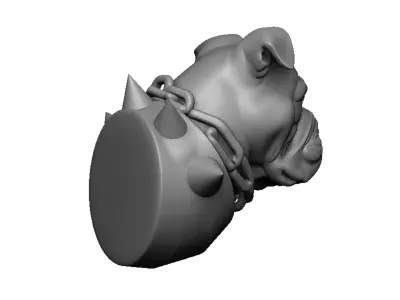 bulldog head 3D print model