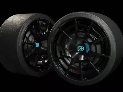 Bugatti Chiron Pur Sport carbon fiber Wheels 3D model