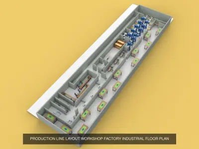 ASSEMBLY WORKSHOP LINE FACTORY INDUSTRIAL PRODUCTION PACK 3D Model Collection