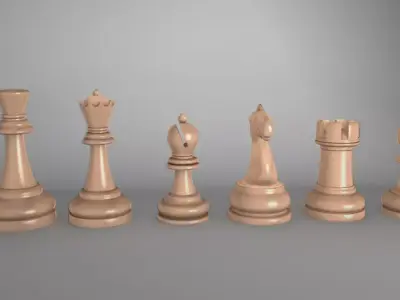 Chess Pieces Free 3D model