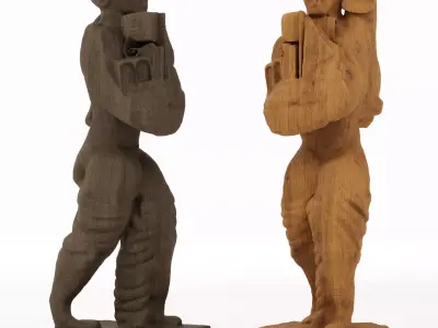 ZADK wooden sculpture 3D model