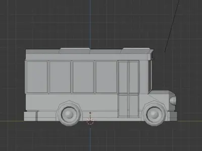 Low-Poly schoolbus school bus Low-poly 3D model