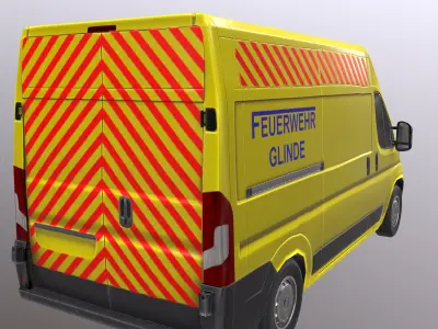 Rettungswagen German Ambulance Low Poly Low-poly 3D model