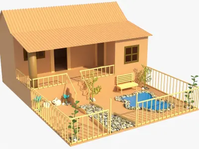 Cardboard house in some formats 3D model