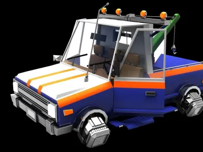 Hover Pickup Truck Low-poly 3D model