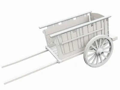 Medieval Cart  Low-poly 3D model Low-poly