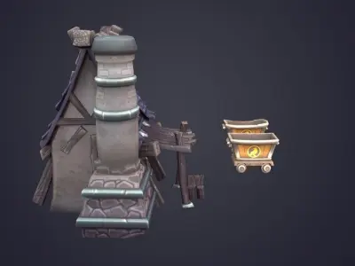 Mine 3D model Low-poly 3D model