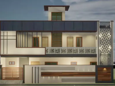 3D Duplex House 3D model