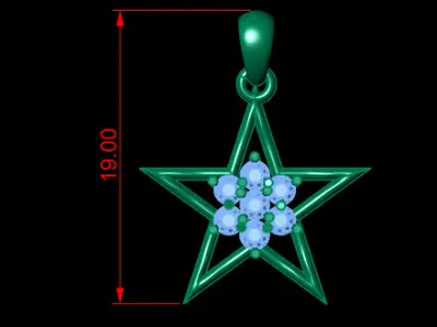 GOLDEN STAR SHAPE PENDANT 3D PRINTABLE MODEL  3D print model