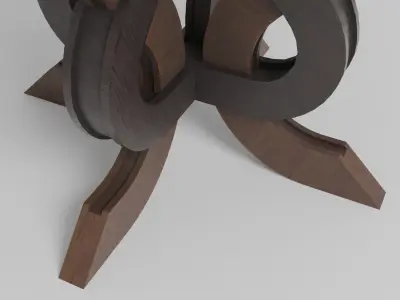 Round Dining Table Low-poly 3D model