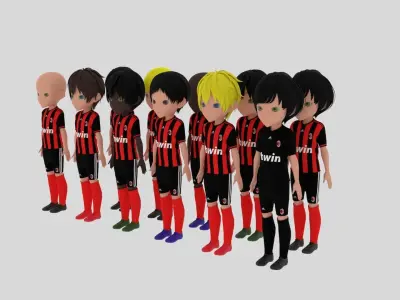  AC Milan Soccer - Football Team Low-poly 3D model