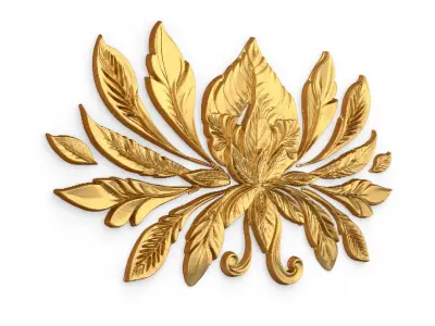 feather decor set wall mural 04 3D model