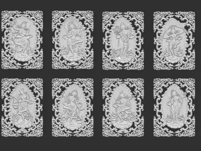 Tibetan fairies 16 pieces 3D print model