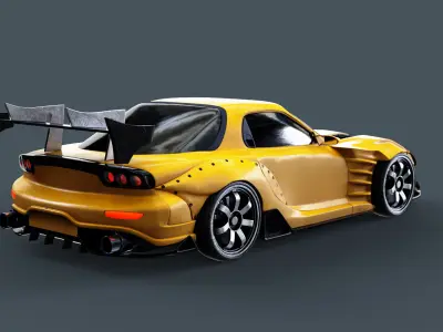 Race Car Mazda RX 7 Low-poly 3D model
