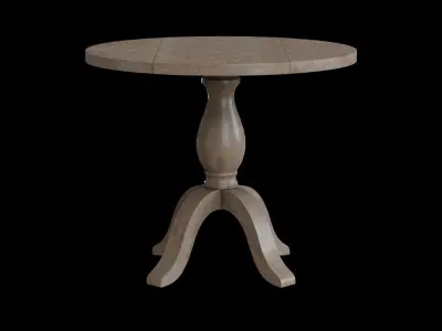 Round Jozy Table acacia wood Low-poly 3D model