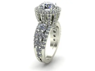 Engagement Ring So Many Round Diamonds On It Free 3D model