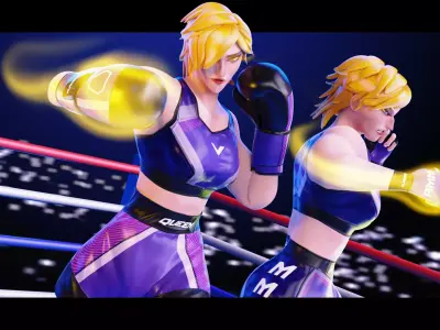 Low Poly Boxer - MMA Fighter - Clarisse Low-poly 3D model