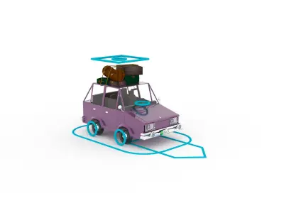 Toy car detailed low poly rigged Low-poly 3D model