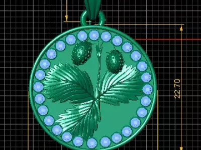 Botanical Leaf Coin Pendant 3D Printable Model 3D print model