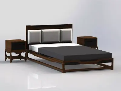 Premium set of bedroom furniture Free low-poly 3D model
