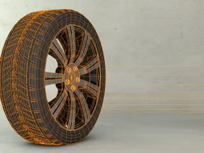 Wheel tires 5X 3D model
