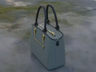 Modern Classic Chic Contrast Luxury Handbag 3D model