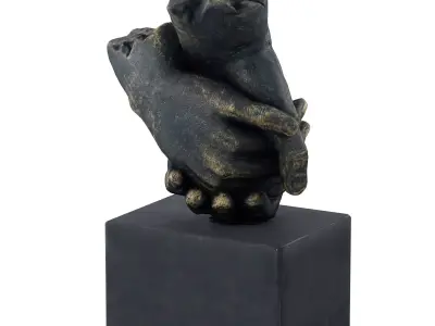 Lovers Hands Entwined Sculpture 3D model