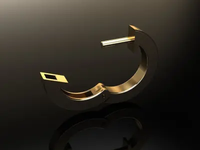 Simple Square Hoop Earring Size Large 3D print model