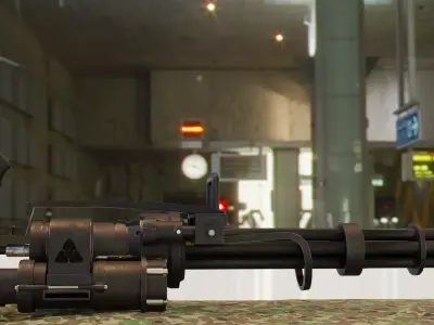 Minigun Dark one Low-poly 3D model