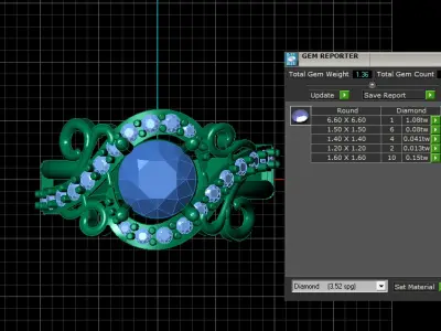 ELEGANT BLACK CRYSTAL RING 3D PRINTABLE MODEL 3D print model