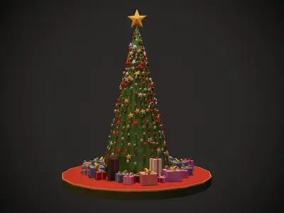 Christmas Tree Low-poly 3D model