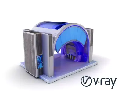 Futuristic Urban Hub Module Model Pack with Massive Arches an... Low-poly 3D model