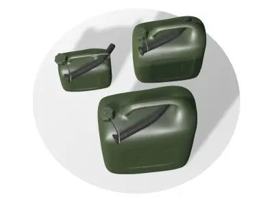 Three cans Jerrican 3D model