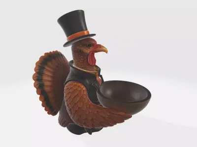 Turkey Candy Bowl Holder Festive 3D Printed Holiday 3D print model