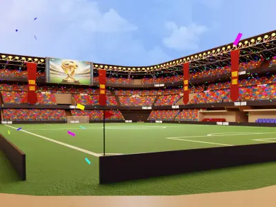 Football Soccer Stadium Game Ready Low-poly 3D model
