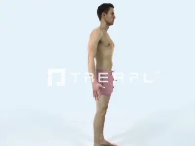 Virtue I Beach Animated Rigged Sports Man Low-poly 3D model