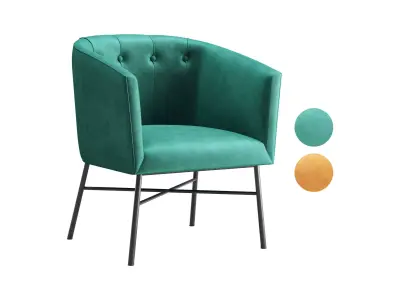 Aurelie Tub Chair in Emerald Green Velvet 3D model