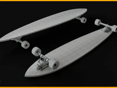 Longboard Skateboard 3D model