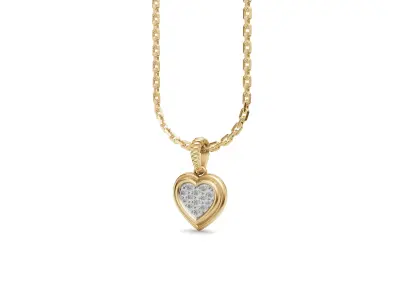 Heart Pendant with Diamond 3D print model