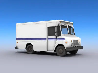 Mail Truck Low-poly 3D model