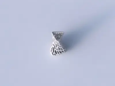 Vase twist puffy triangle with smooth organic lattice 3D print model