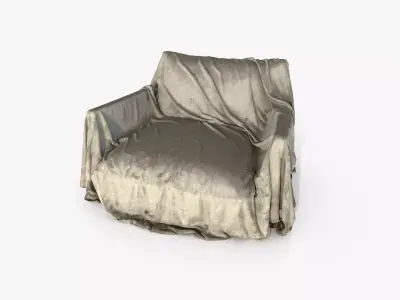 Dirty Covered Armchair Big 3D model