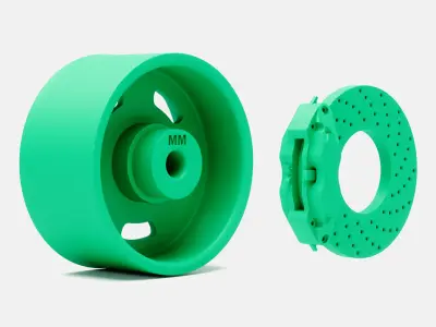 15x8 Magnum 500 Wheel and Brake 3D print model