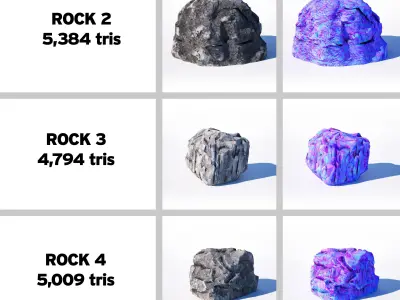 Rocks pack Free low-poly 3D model