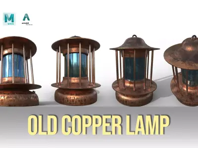 Old Copper Lamp 3D model