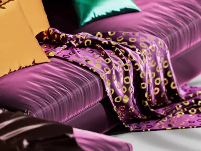 Modular Luxury Premium Velvet Sofa Set for Cinema 4d Low-poly 3D model